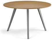 Konferenčný stôl PRIMO ZEN, priemer 120 cm, sivostrieborná podnož, buk