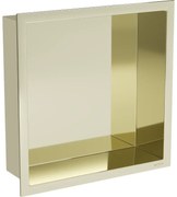 Mexen X-Wall-R, polička na zapustenie na obklad s golierom 30 x 30 cm, zlatá lesklá, 1950303010