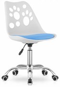 Otočná stolička PRINT - biela a modrá