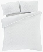 Biele obliečky na dvojlôžko z mikroplyšu 200x200 cm Cosy Diamond - Catherine Lansfield