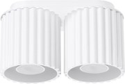 Stropné svietidlo Aura, 2x biele hliníkové tienidlo, (10 cm)