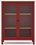 Červená/prírodná vitrína z borovicového dreva 90x110 cm Misti – Marckeric