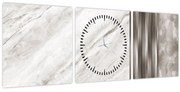 Obraz - Mramor so striebornými linkami (s hodinami) (90x30 cm)
