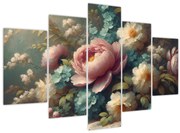 Obraz - Zátišie s kvetmi - maľba (150x105 cm)