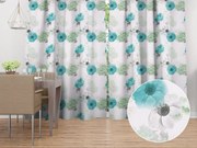 Biante Dekoračný záves TF-044 Tyrkysové ruže na bielom 140x140 cm