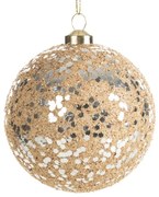 Vianočná ozdoba svetlohnedá / strieborná (6 ks)