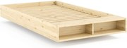 Jednolôžková posteľ z borovicového dreva bez čela s roštom 120x200 cm v prírodnej farbe Merge – Karup