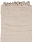 Béžový bavlnený pléd so strapcami - 125*150 cm