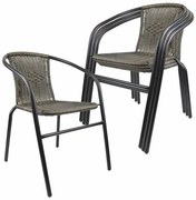 Stohovateľné bistro stoličky sada 4 ks tmavosivá D104318