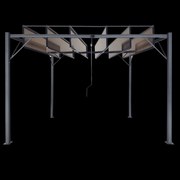 Garden Line ZÁHRADNÁ PERGOLA S POHYBLIVÝMI POLYKARBONÁTOVÝMI LAMELAMI 3 x 3 M HNEDÁ *4016