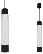 Závesné svietidlo Marble, 1x mramorové/čierne kovové tienidlo, w