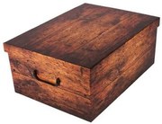 Úložný box s vekom Wood, hnedá, 51 x 37 x 24 cm
