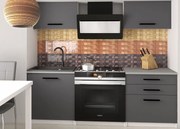 Kuchynská linka Belini 120 cm šedý mat s pracovnou doskou Vulcano2 TOR VULCANO2/3/WT/SR/0/B1