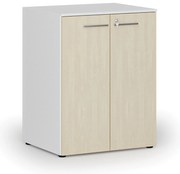 Kancelárska skriňa s dverami PRIMO WHITE, 2 police, 800 x 640 x 1027 mm, biela/breza