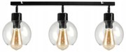 BERGE LED nastaviteľné stropné svietidlo 3xE27 LOFT - priehľadná guľa