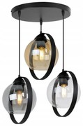 Závesné svietidlo Haga Ring, 3x sklenené tienidlo (výber z 3 farieb), (výber z 3 farieb uchytenia), o