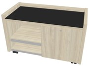 Mobilný kontajner Verno 100 x 50 cm so sklom, pravý, agát / čierna