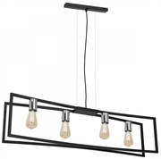 Luster na lanku TUNJA 4xE27/60W/230V čierna/chróm