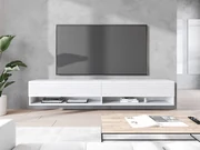 Závesná TV skrinka Adenuk 140 MDF (biela + biela vlna) . Vlastná spoľahlivá doprava až k Vám domov. 1106324