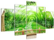 Obraz - Výhľad na tropickú záhradu (150x105 cm)