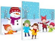 Obraz - Zimné detské radovánky (90x60 cm)
