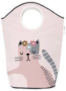 Ružový látkový detský úložný kôš Meow Meow - Butter Kings