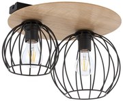 Prisadený luster CYBER 2xE27/60W/230V drevo/čierna