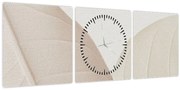 Obraz - Texturované listy (s hodinami) (90x30 cm)