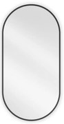 Mexen Loft, oválne kúpeľňové zrkadlo 90 x 45 cm, farba rámu čierna matná, 9851-090-045-000-70