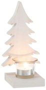 Biely svietnik so stromčekom Tree White - 10*9*20 cm