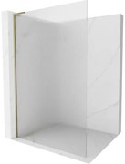 Mexen Kioto L, sprchová zástena Walk-In 70 x 200 cm, 8mm sklo s rebrovým vzorom, zlatý lesklý profil,800-070-103-50-09
