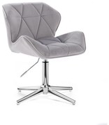 LuxuryForm DESIGN Stolička MILANO VELUR na striebornom kríži - svetlo šedá