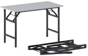 Konferenčný stôl FAST READY, 120x60 cm, čierna podnož, sivá