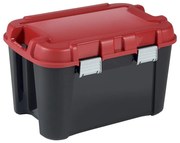 Červeno-čierny plastový úložný box s vekom 59x39,5x36 cm Totem – Curver