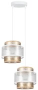 Luster na lanku GABI 2xE27/60W/230V zlatá/biela pr. 30 cm