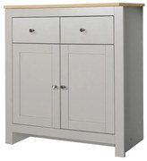 Nízka komoda v dekore duba v sivo-prírodnej farbe 79x81 cm Emerald – Støraa