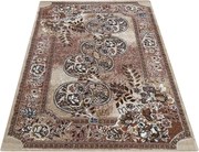 DY Hnedý koberec s kvetinovým vzorom Alfa 09 Rozmer: 40x60 cm