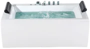 Vírivá vaňa s LED osvetlením 172 x 83 cm biela MONTEGO Beliani