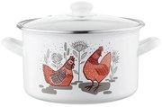 Emalia Pleszew Smaltovaný hrniec s pokrievkou Rubinka, 22 cm, 4,7 l, pr. 22 cm