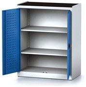 Alfa 3 Policová dielenská skriňa 2-dverová MECHANIC, 2 police, 920 x 500 x 1170 mm, modré dvere