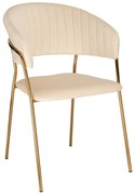 Jedálenská stolička COLIN zamatová, zlatá / béžová