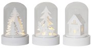 STAR TRADING Svietiaca dekorácia Winter Fairytale Kupol – set 3 kusov