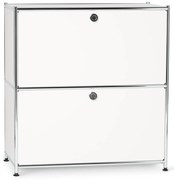 Nízka kovová odkladacia skrinka »CN3« s výklopnými priehradkami, biela