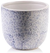 KERAMICKÝ KVETINÁČ YANDA 13X13 CM BIELA/MODRÁ