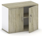 Nadstavba 2-dverová MIRELLI, 800 x 400 x 600 mm, biela/dub sonoma