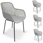 Noela Dizajnové kreslo GABY sivá 4 ks