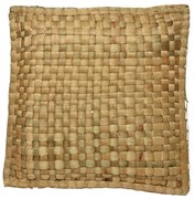 Hnedý pletený vankúš z listov - 40 * 40 * 10cm
