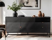 Dizajnová komoda Tarent čierna 160cm