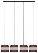 Luster na lanku HELEN 4xE27/15W/230V hnedá/čierna/zlatá