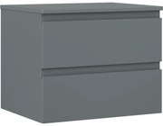 Mexen Orio, kúpeľňová skrinka 60 cm s hornou doskou, 2 zásuvky, grafitová matná, 91A10-06047-2-BFFC66